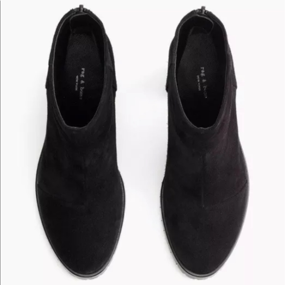 RAG & BONE NEWBURY 2.0 BLACK SUEDE CLASSIC  ANKLE BOOTIES BOOTS SZ 6.5  36.5 NEW - Picture 2 of 11